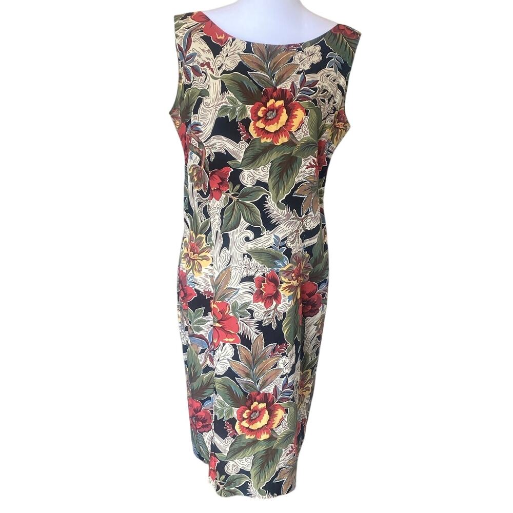 Reyn Spooner Hawaiian Dress Floral Print Vintage 90's Made in Hawaii Size Medium